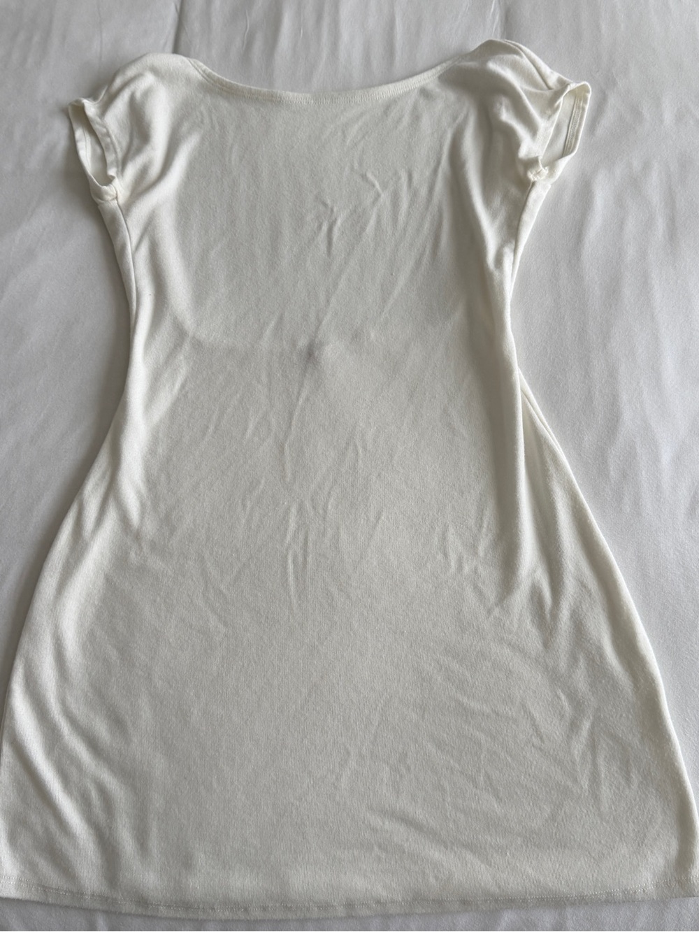 Free People Cream Scoop Neck Short Sleeve Dress